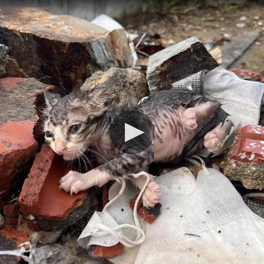 “Rainy Rescue: The Tale of a Helpless Kitten Saved by a Miracle”